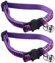 Cinturino per animali con chiusura di sicurezza - 2 pezzi - Cinturini adattabili - Blu scintillante - Adatto per gatti/cani - Doppia confezione - Cinturino per gatti/cani