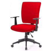 Sedia da ufficio Eulalia, Poltrona direzionale con braccioli, Seduta ergonomica da ufficio, 61x65h98/108 cm, Rosso