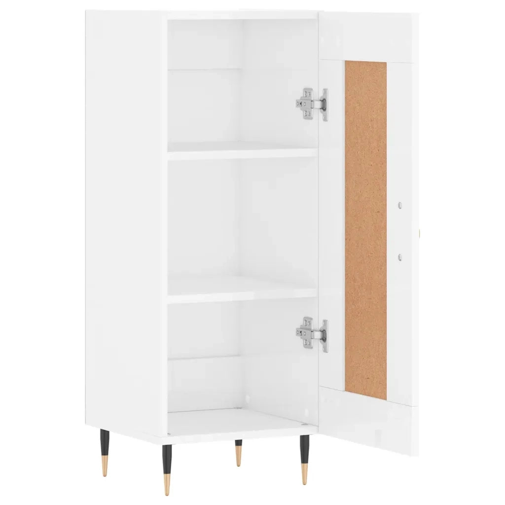Credenza-Buffet-Armadio da cucina Bianco Lucido 34,5x34x90 cm in Legno Multistrato 884027