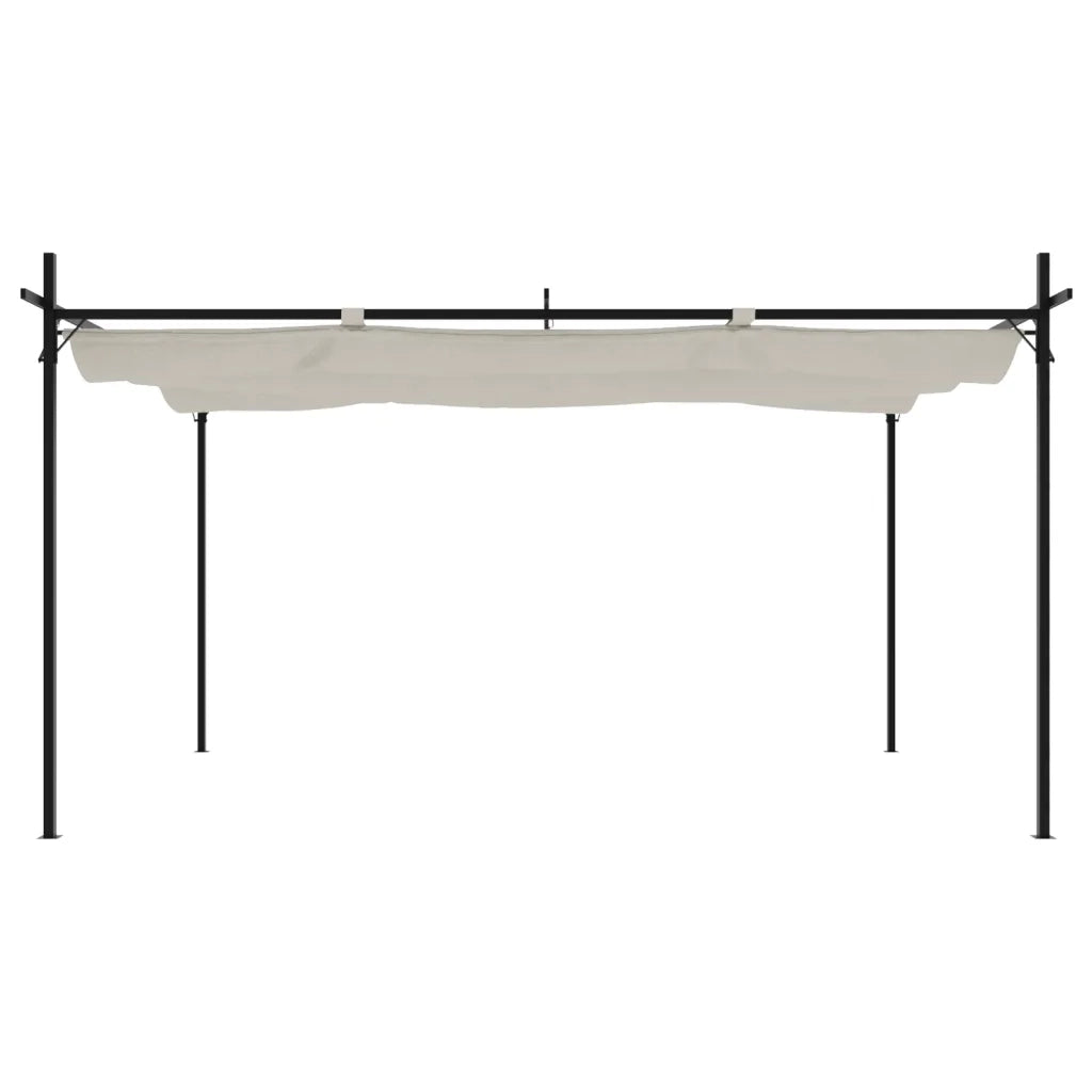 Pergola con Tetto Retrattile Crema 395x292x230 cm CFW2919684