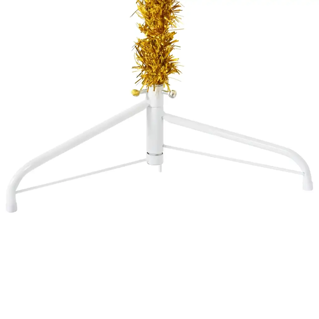 Albero Natale | Decorazioni natalizie Artificiale Sottile a Met¨¤ con Supporto Oro 180cm