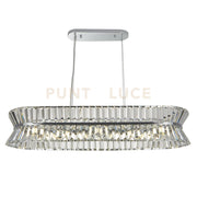 Uptown 10Lt Oval Pendant - Metallo cromato e cristallo trasparente