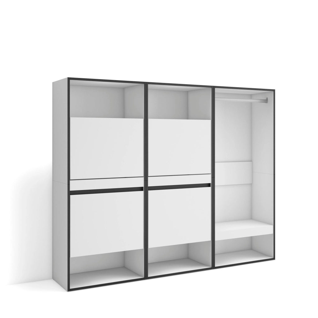 Scarpiera, 180x35x145cm, Camera da letto, Armadio Aperto, Bianco RF3505