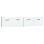 Armadietto a Muro | Mobili Parete 2 pz Bianco 80x35x36,5cm Legno Multistrato