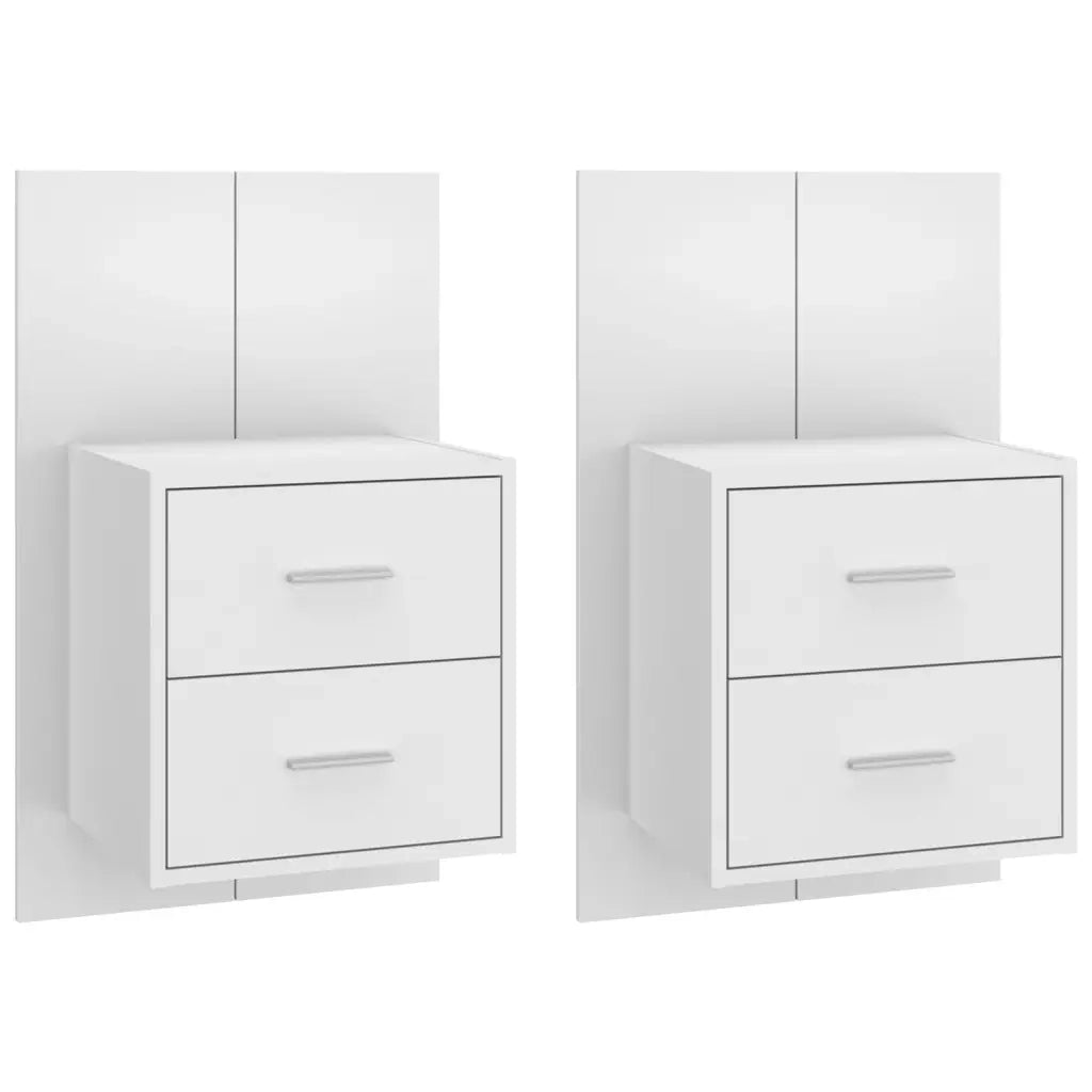 Comodini a Parete 2 pz-Set di 2 Tavolino da notte Bianchi 128237