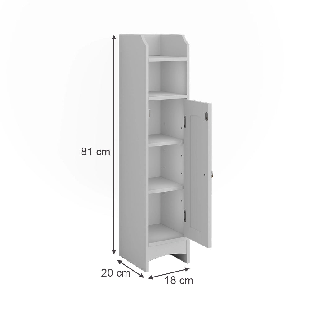 Vicco mobiletto bagno Bianco 18 x 81 cm con 5 scomparti