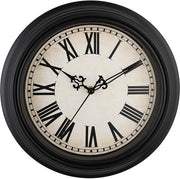 Orologio Classico Retro a Parete 25cm - Silenzioso, non ticchettante orologio per soggiorno e camera da letto - Con numeri romani, nero