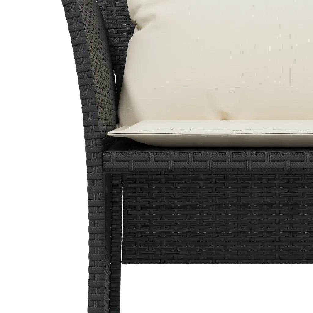 Poltrona da Giardino con Poggiapiedi in Polyrattan Nero CFW5742401