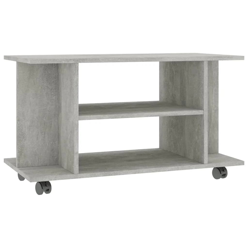 Mobile TV multimediale scaffale TV credenza mobile TV per sala da pranzo soggiorno camera da letto con rotelle 80 x 40 x 45 cm legno ingegnerizzato grigio 02_0027616