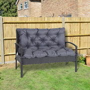 Cuscino per panca da giardino 100 x 98 x 8 cm, imbottitura in schiuma, grigio scuro