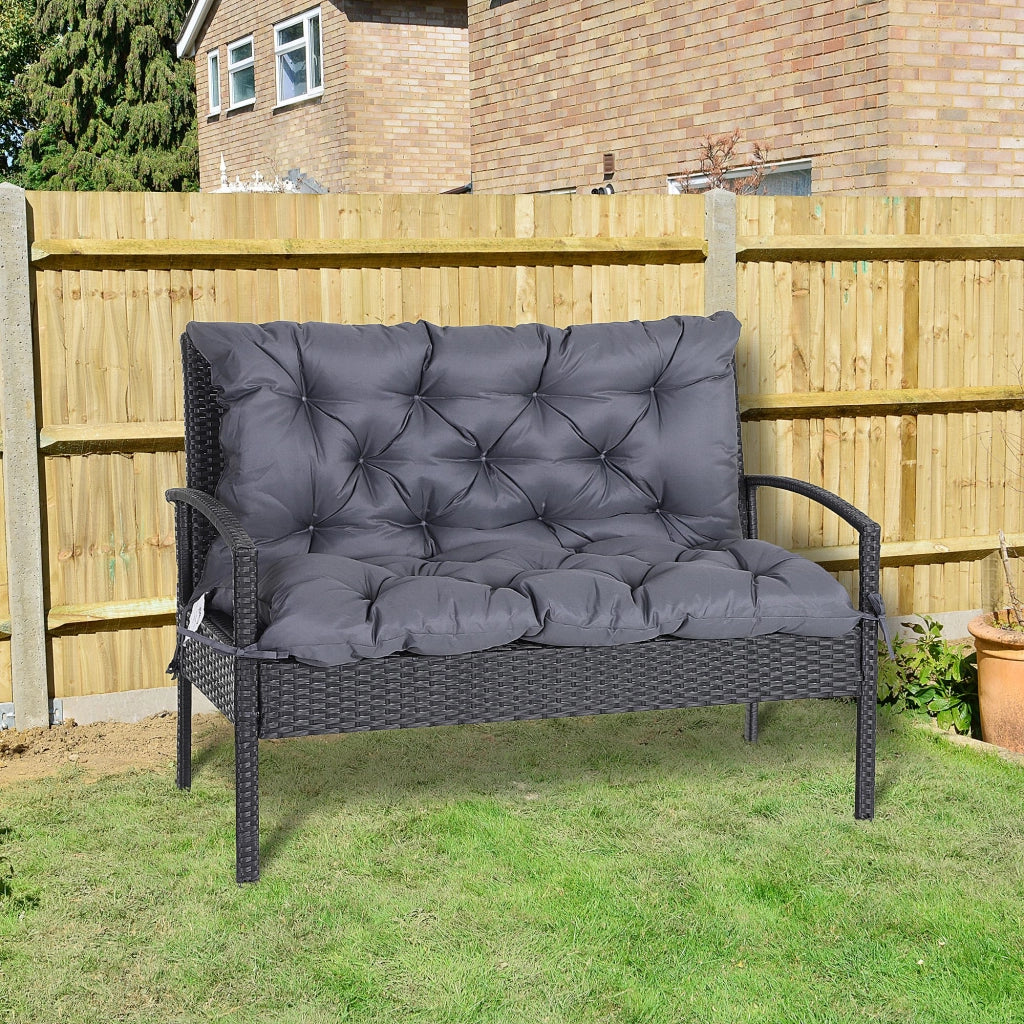 Cuscino per panca da giardino 100 x 98 x 8 cm, imbottitura in schiuma, grigio scuro