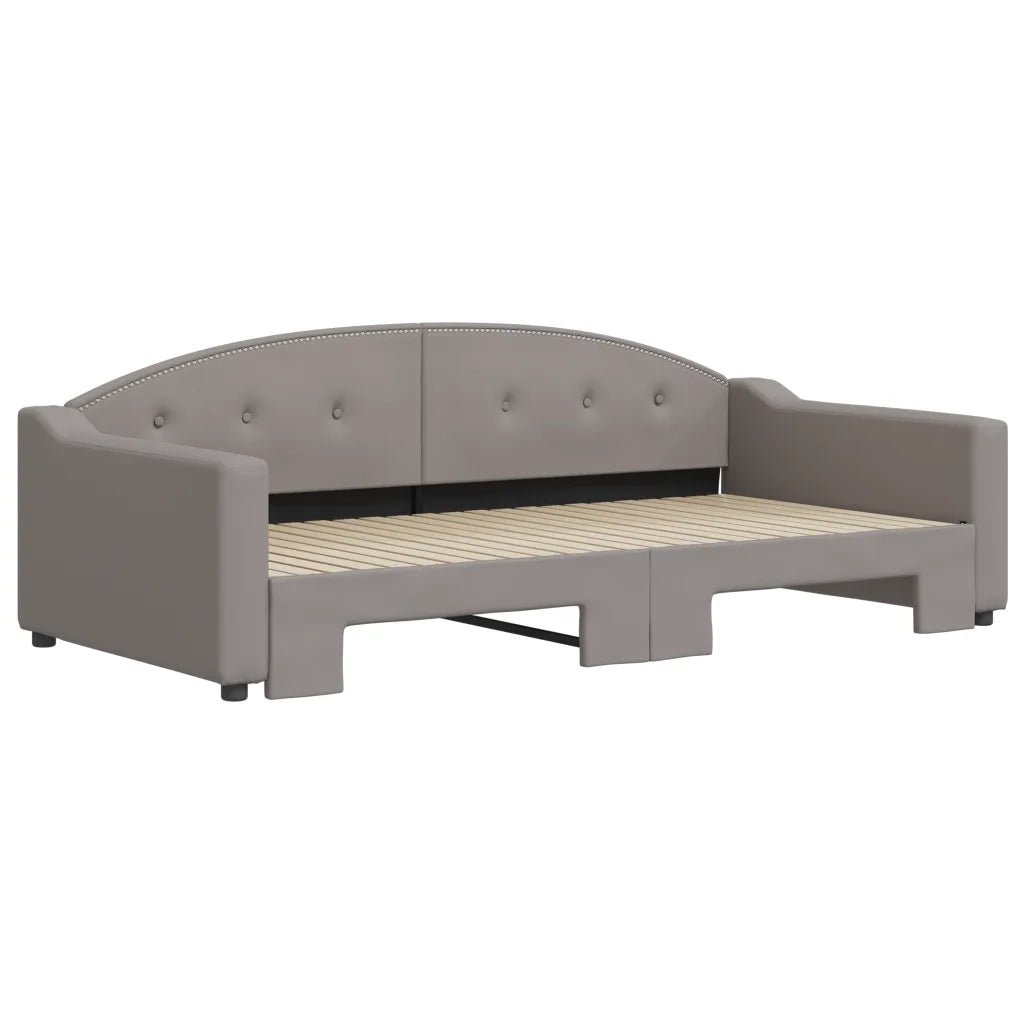 Divano Letto con Letto Estraibile Tortora 100x200 cm in Tessuto