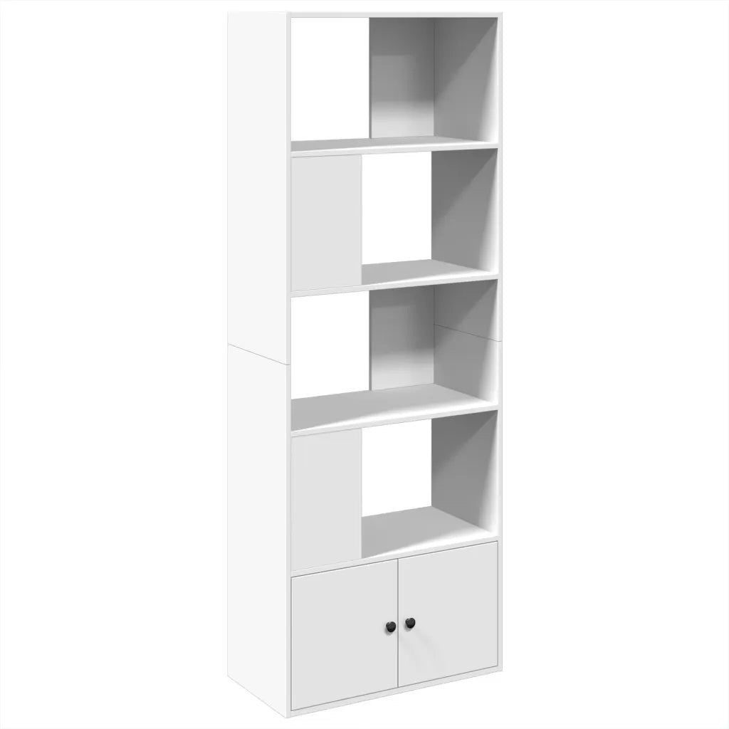 Libreria-Scaffale per Libri-Mobile di Stoccaggio Bianca 70x36x189 cm in Legno Multistrato
