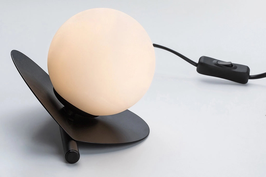 Lampada da tavolo industriale nera sfera bianca G9 Rabalux Jules