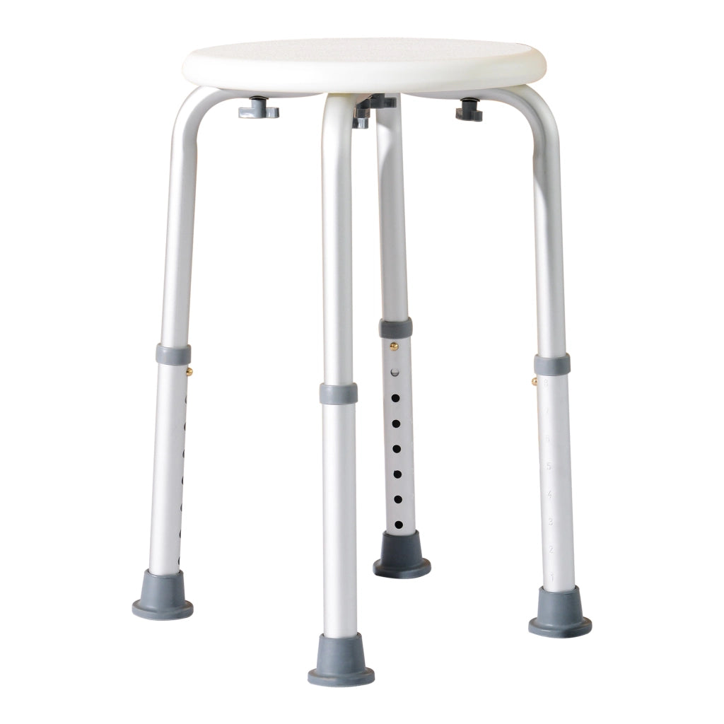 Sgabello da Doccia Regolabile in Altezza ¨C zephmum ¨C Bianco 32.5x41x35.5-54 cm