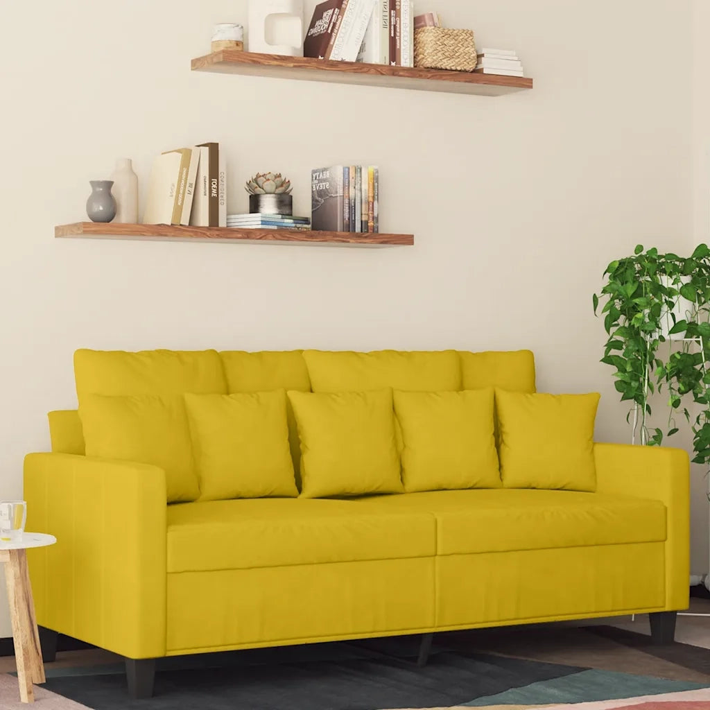 Divano a 2 Posti giallo 140 cm in Velluto