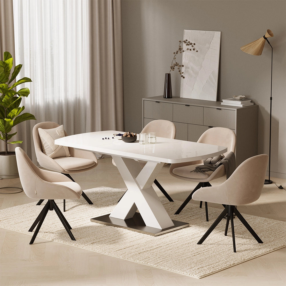 Tavolo da pranzo Chinto Bianco 120 x 80 cm Estensibile Vicco