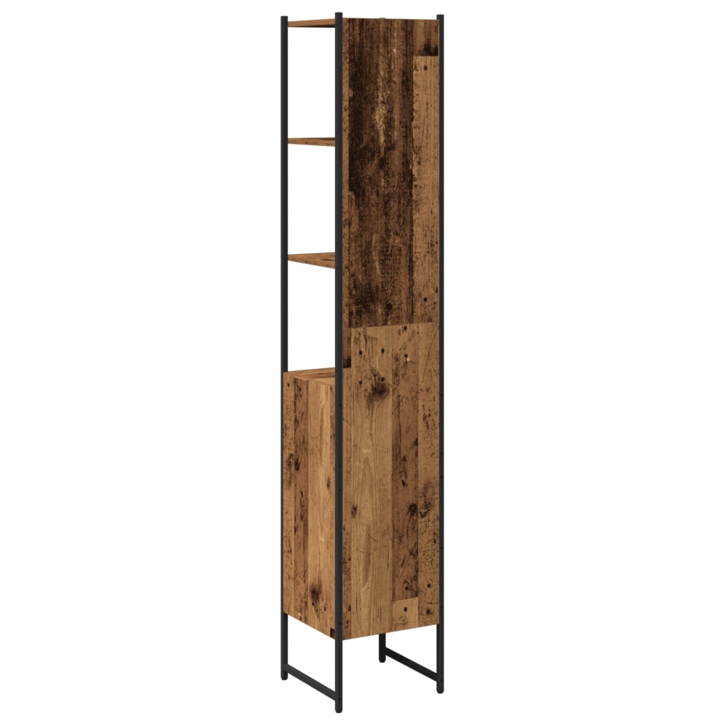Mobile da Bagno in Legno Vecchio 33x33x185,5 cm Legno Ingenerizzato