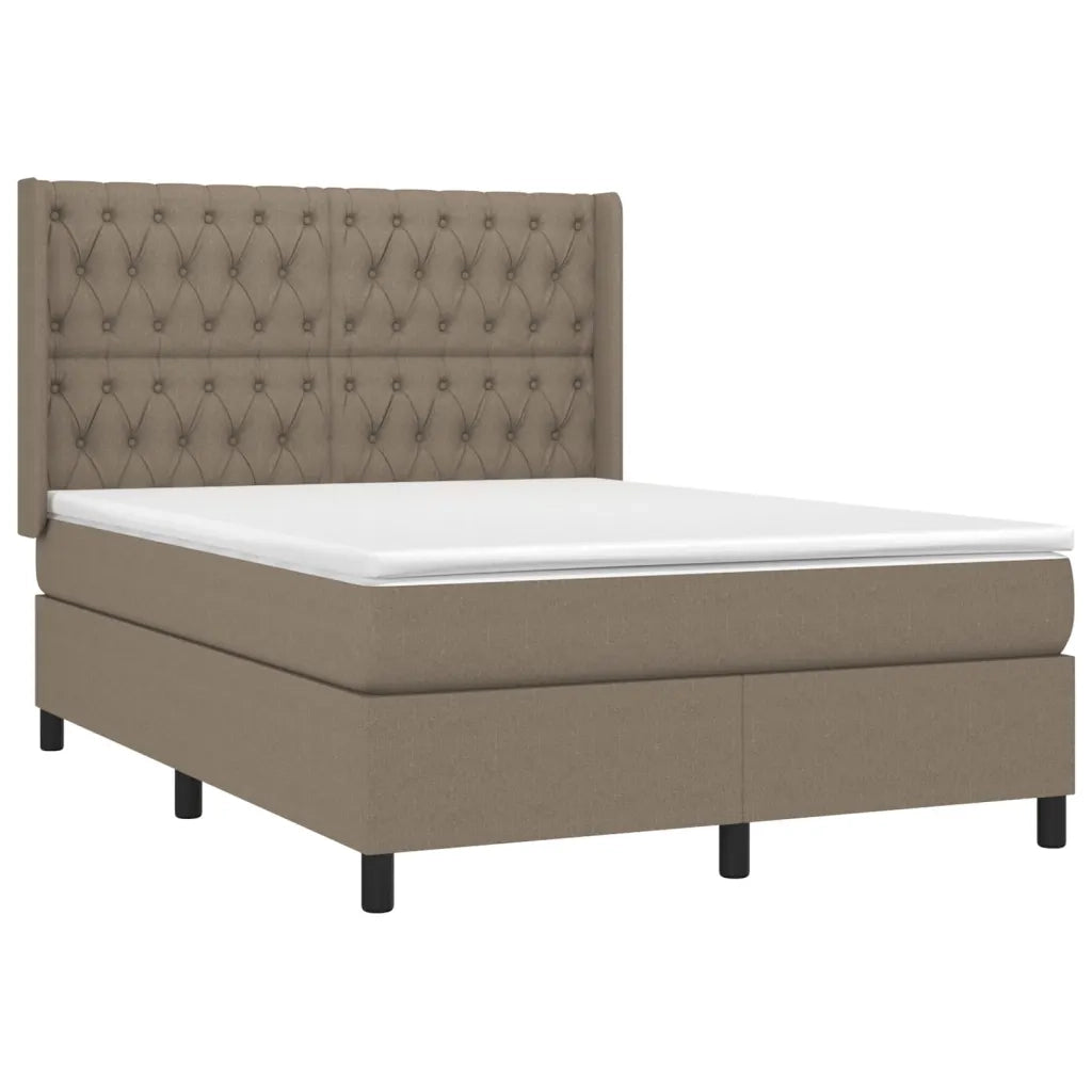 Giroletto a Molle con Materasso Tortora 140x190 cm in Tessuto 3131669