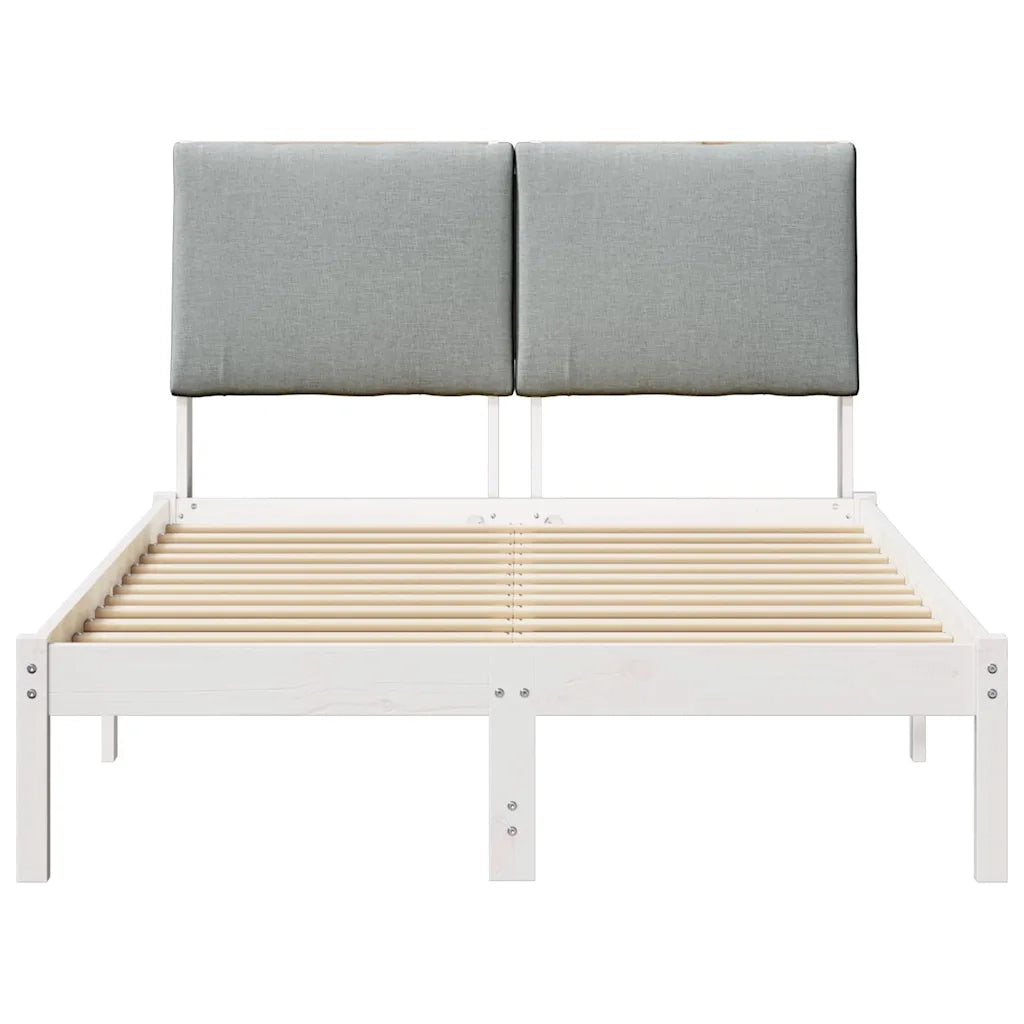 Struttura del Letto Bianco e grigio chiaro 135 x 190 cm