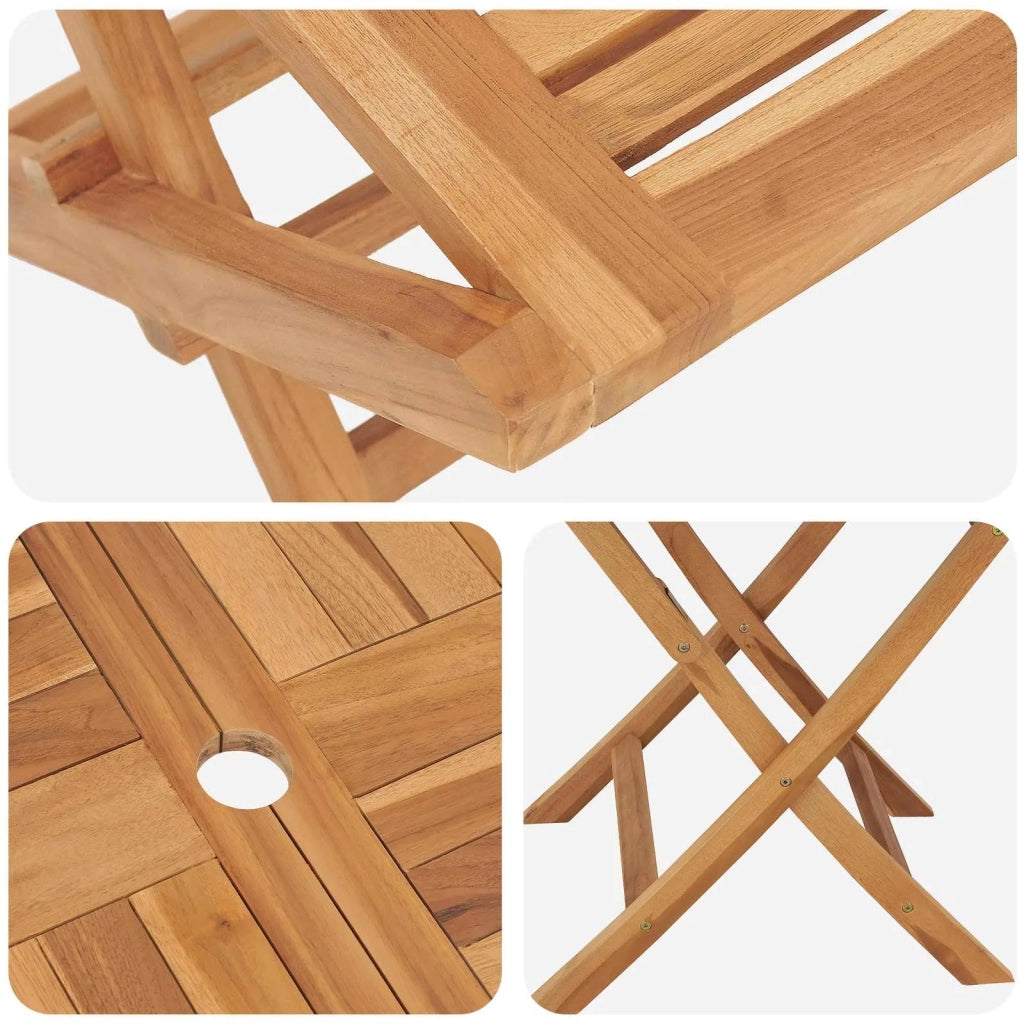 Set bistro da giardino pieghevole da 5 pezzi Naturale 3434100