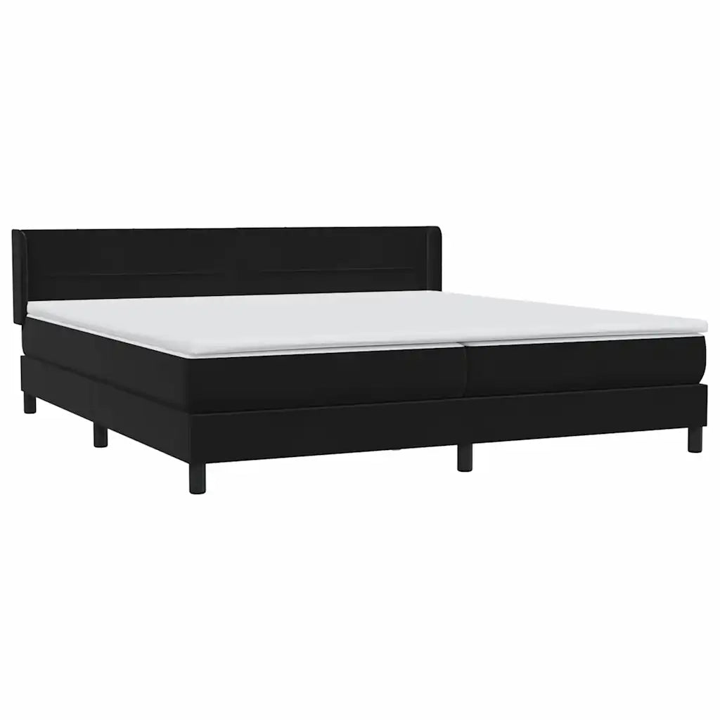 Giroletto a Molle con Materasso Nero 200x220 cm in Velluto 3318173