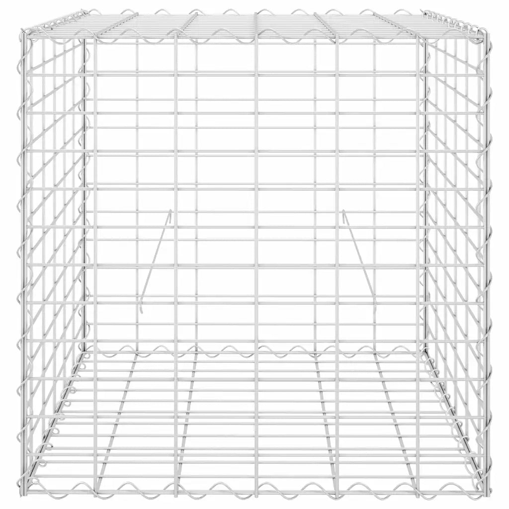 Gabbione Letto Rialzato a Cubo in Filo di Acciaio 60x60x60 cm 145651