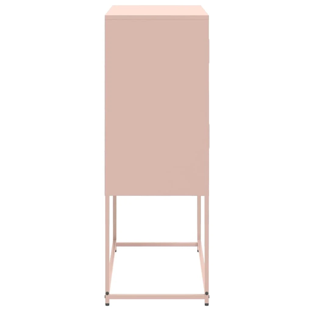 Credenza cassettiera armadio mobile contenitore organizer per cucina soggiorno salotto 68,5 x 38,5 x 107 cm acciaio rosa 02_0036209