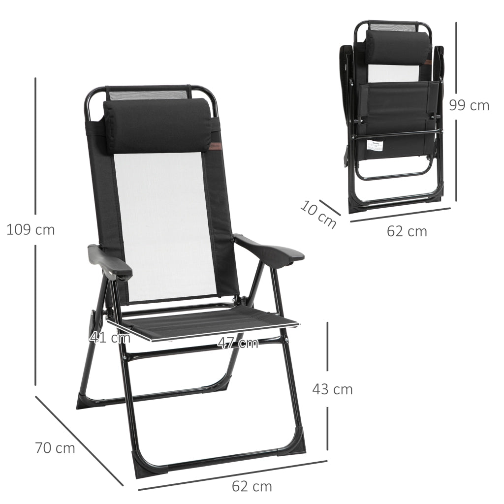 Sedia da pranzo pieghevole con schienale reclinabile ¨C Zephmum ¨C Nero 62x70x109 cm