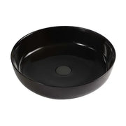 Lavabo da appoggio tondo 33 cm nero lucido in ceramica  Zelos