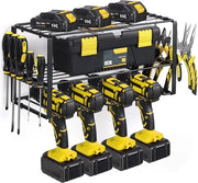 Organizzatore di attrezzi per utensili elettrici a 4 raccordi - supporto per trapano senza fili - deposito di utensili per garage