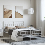 Giroletto con Testiera e Pediera Metallo Bianco 150x200 cm
