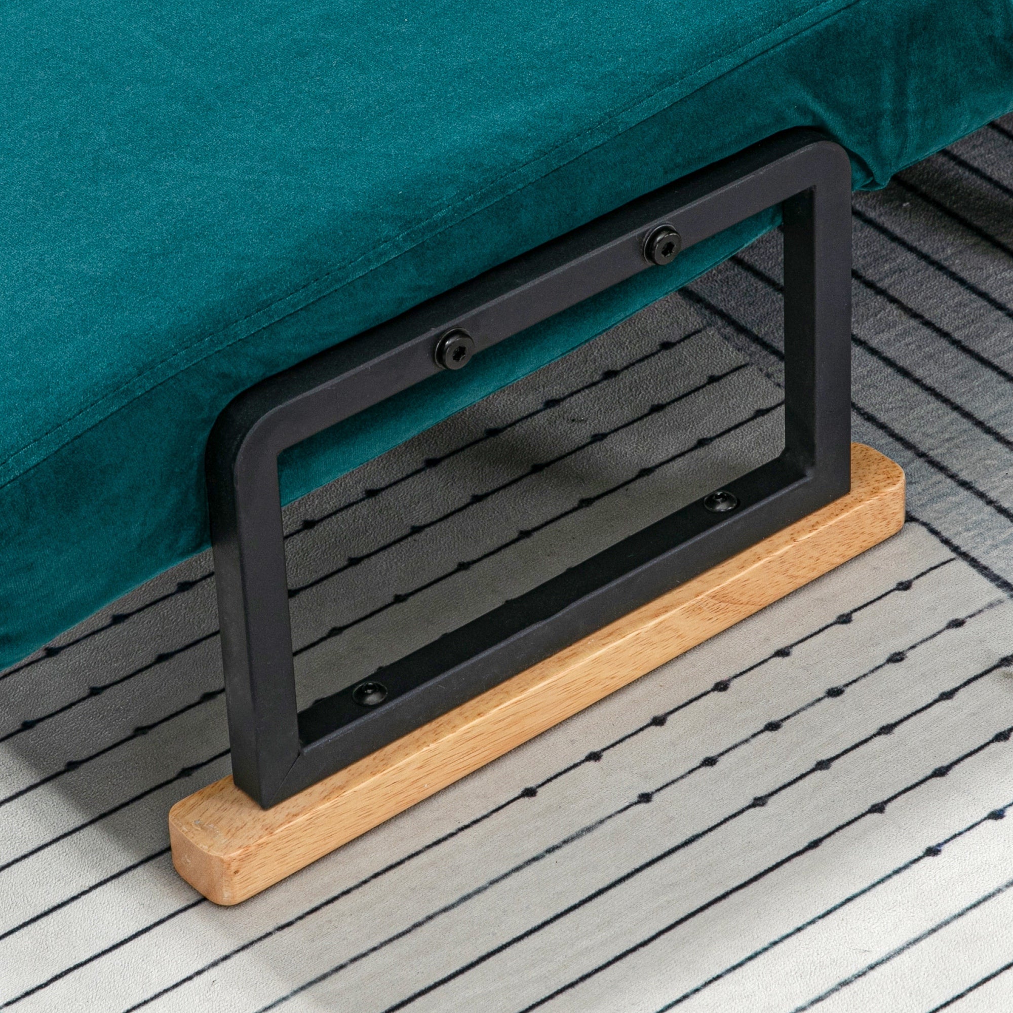 Divano Letto 2 Posti 102x73x81 cm in Tessuto Effetto Velluto Verde