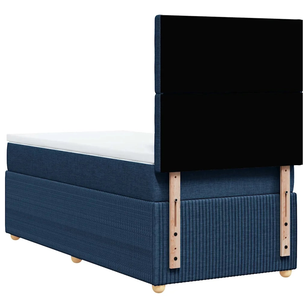 vidaXL Giroletto a Molle con Materasso Blu 90x200 cm inTessuto