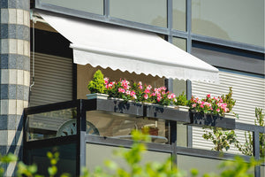 Tenda da Sole Motorizzata 4,5x3m Tessuto Poliestere Kraus Lavanda Ecrù