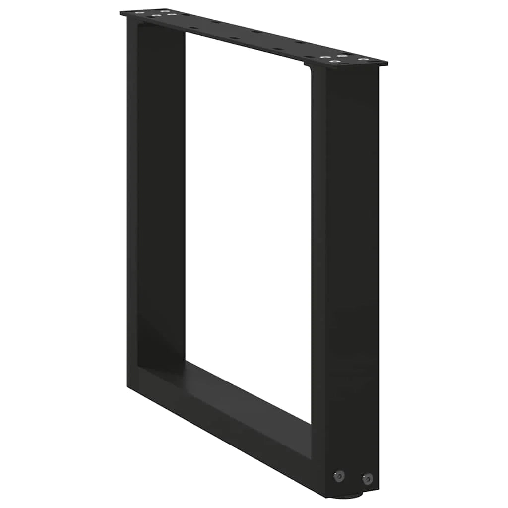 Set di 2 gambe per tavolino da caffè a forma di U nere 50 x 42-43 cm con piedini regolabili design moderno in acciaio nero 02_0057396