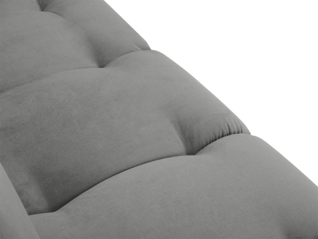Cosmopolitan Design - Chaise longue sinistra "Hastings" 2 posti in velluto grigio 
