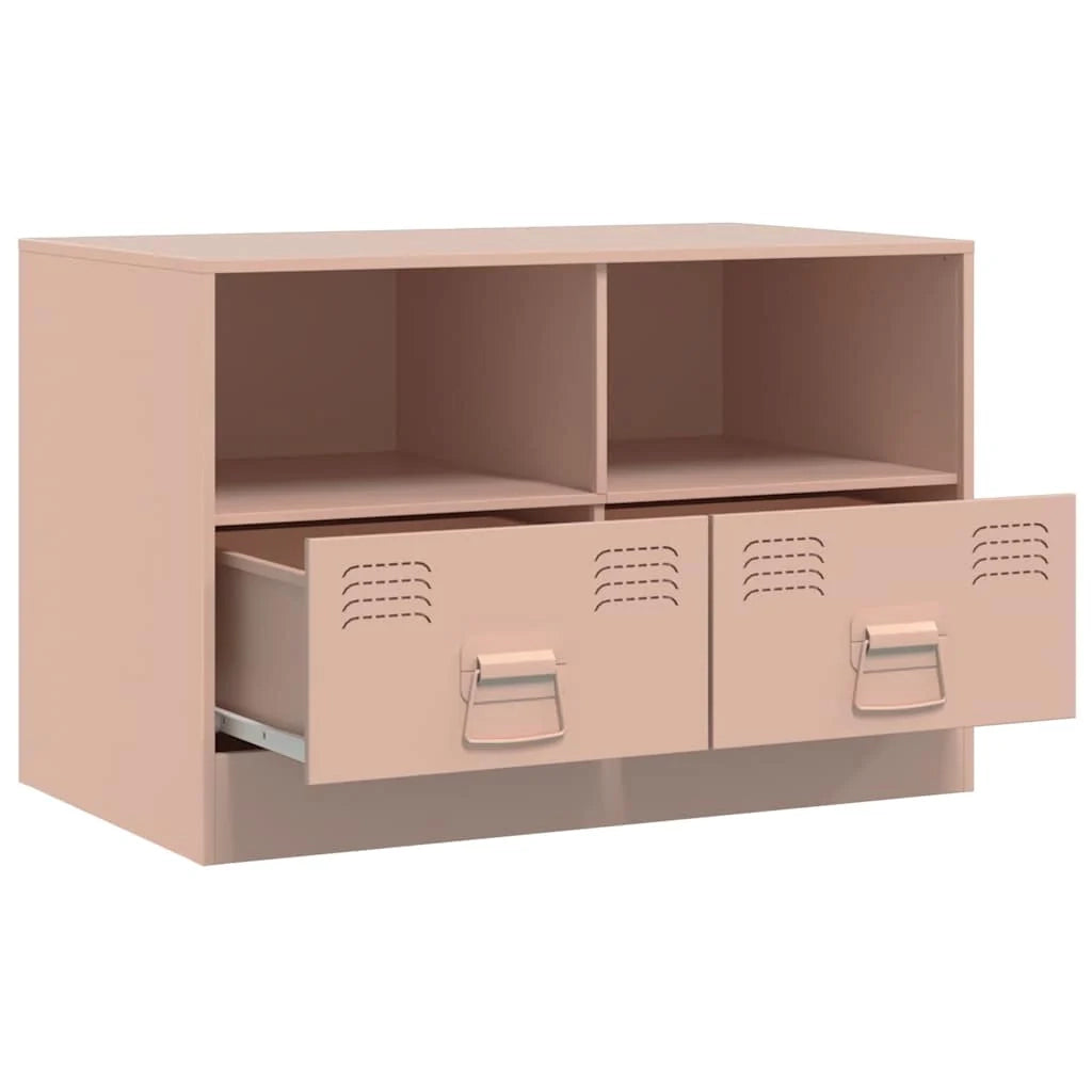Mobile TV multimediale scaffale TV credenza mobile TV sala da pranzo soggiorno camera da letto 2 pezzi rosa 67 x 39 x 44 cm acciaio rosa 02_0028645