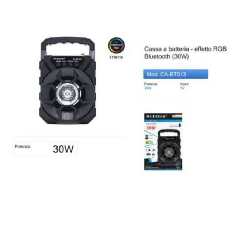 Trade Shop - Cassa Speaker Bluetooth Portatile Con Luci Rgb 30w Ca-bt013 Altoparlante Batteria -