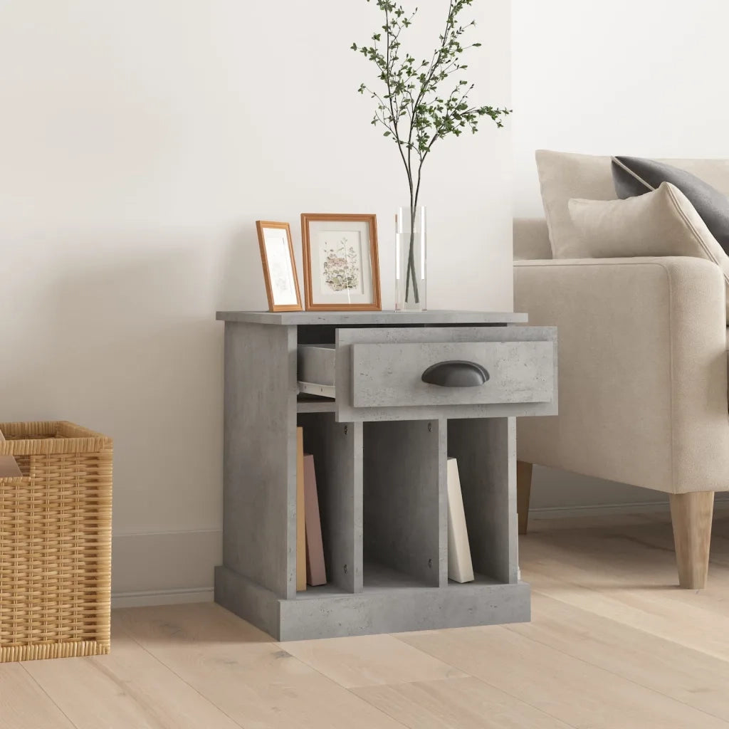Comodino Grigio Cemento 43x36x50 cm 816352