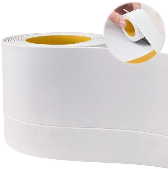 Afdichtamento per bagno e cucina - Bianco - 50x20 mm - 5 m PVC autofibro - Afdichtamento resistente all'umidità