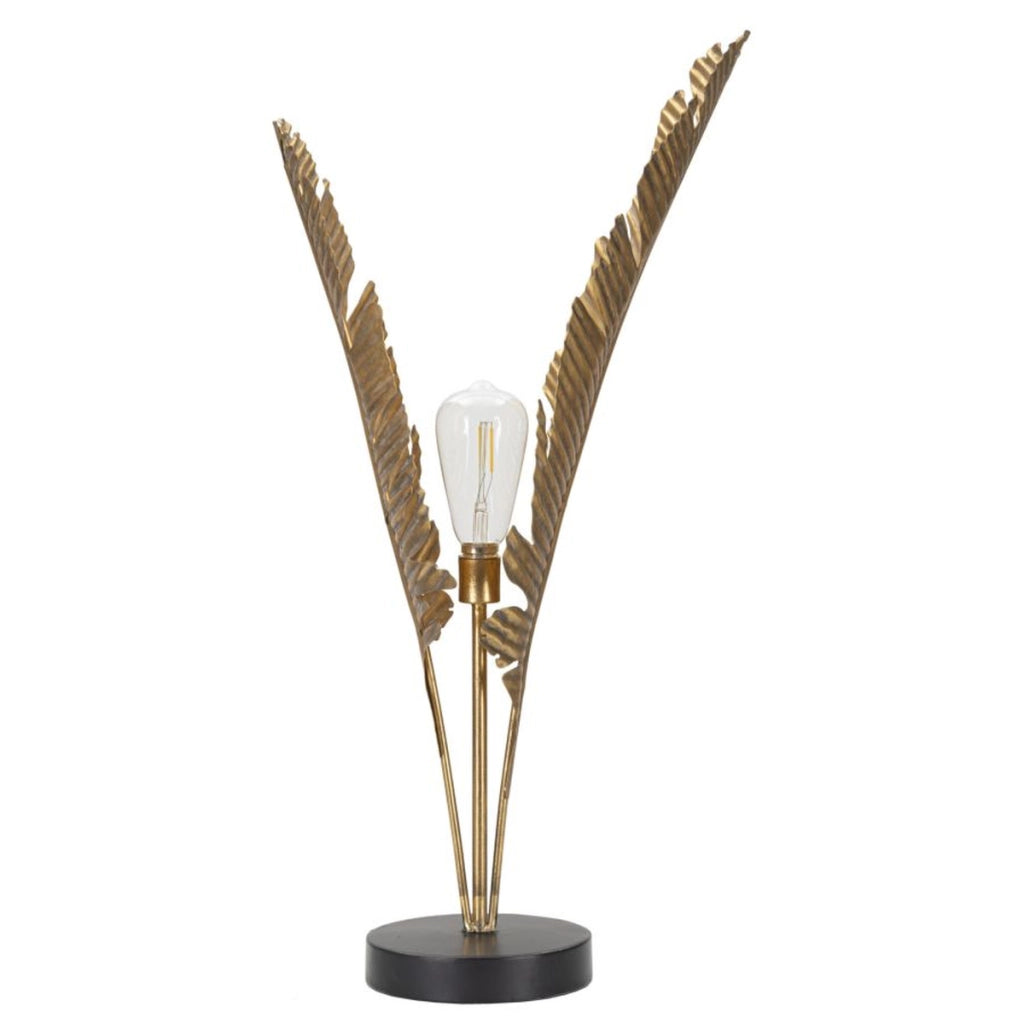 Lampada da Tavolo Palma 1, Oro, Metallo, 26x26x64 cm