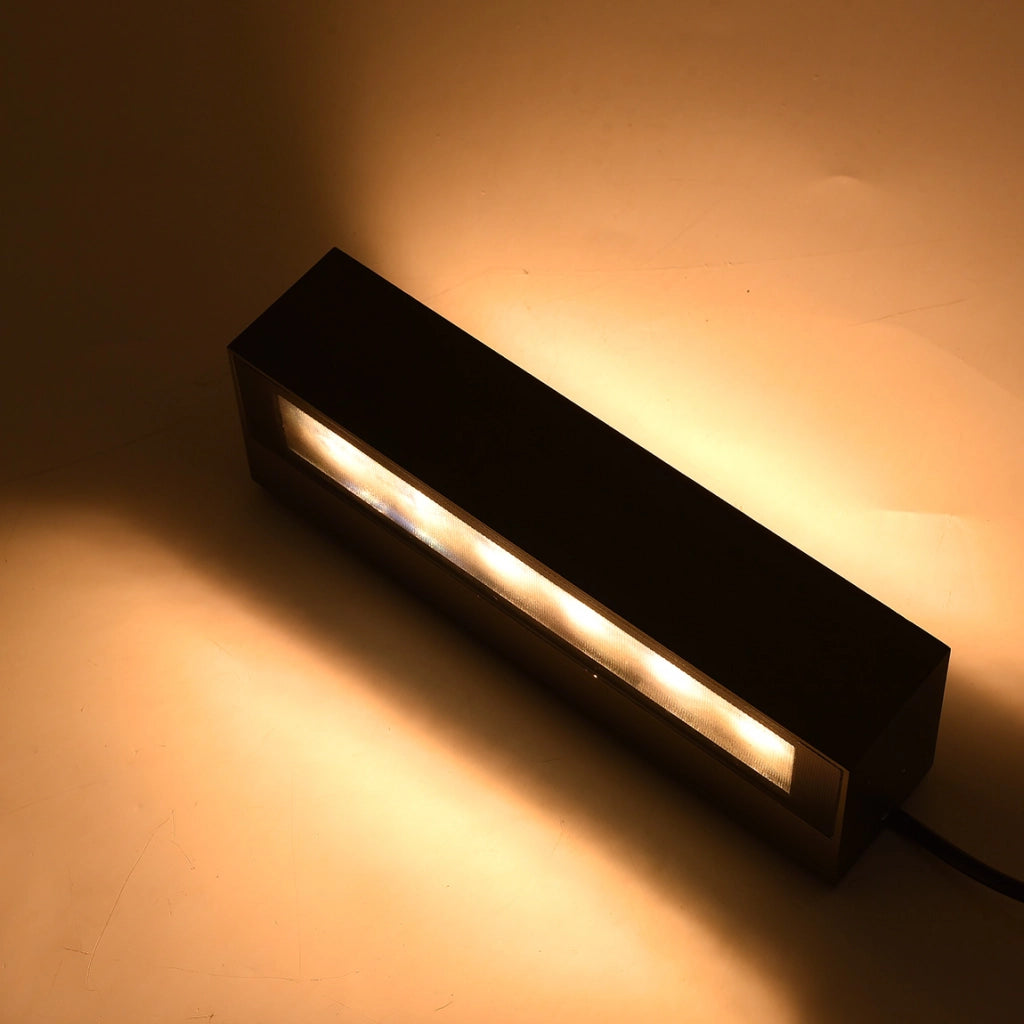 APPLIQUE LED DA ESTERNO 14W CON CCT SWITCH 3 TEMPERARURE COLORE - IP65 DESIGN RETTANGOLARE IN ALLUMINIO E VETRO