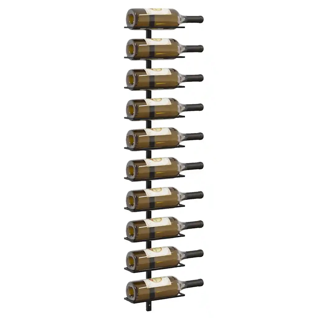 Portavini da Parete per 10 Bottiglie Nero in Metallo cod mxl 53557