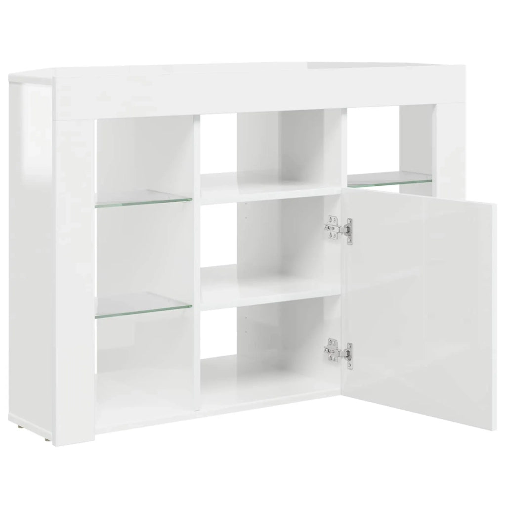 Mobile TV LED Angolare Bianco ad Alto Lucido 100x40x68cm 889789