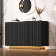 Sideboard LED 120x40x75 cm in MDF nero con luci Bluetooth