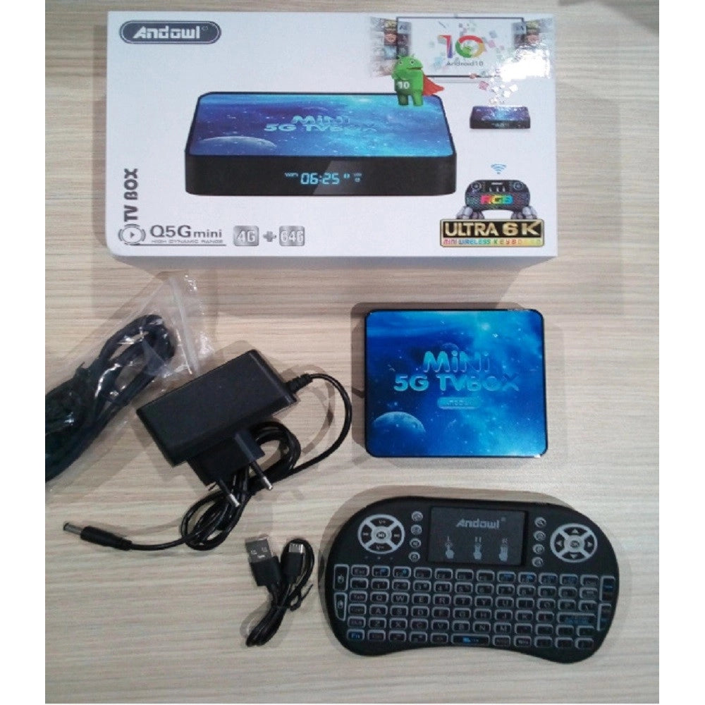 Trade Shop - Tv Box Q5gmini Ultra 6k Hd 4g Ram + 64g Wi-fi Android 10 Smart Tv Box Tastiera -