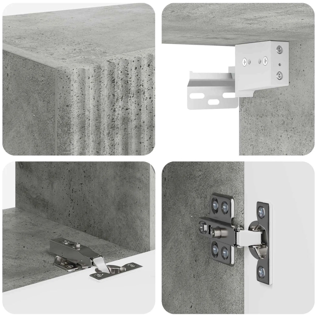 Set mobile TV 2 pcs Grigio cemento Legno multistrato