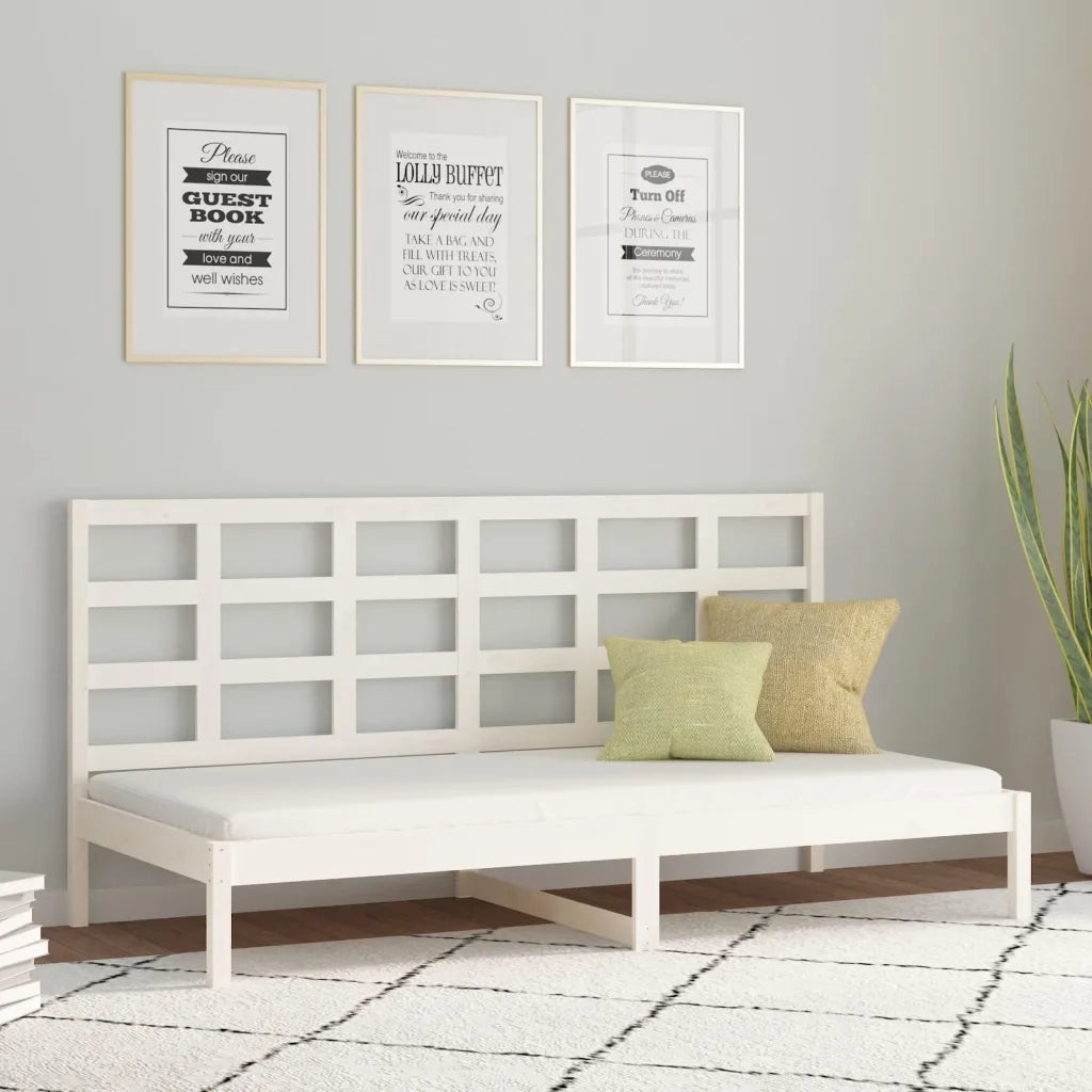 Dormeuse senza Materasso Bianca 80x200 cm Legno Massello Pino 3108208
