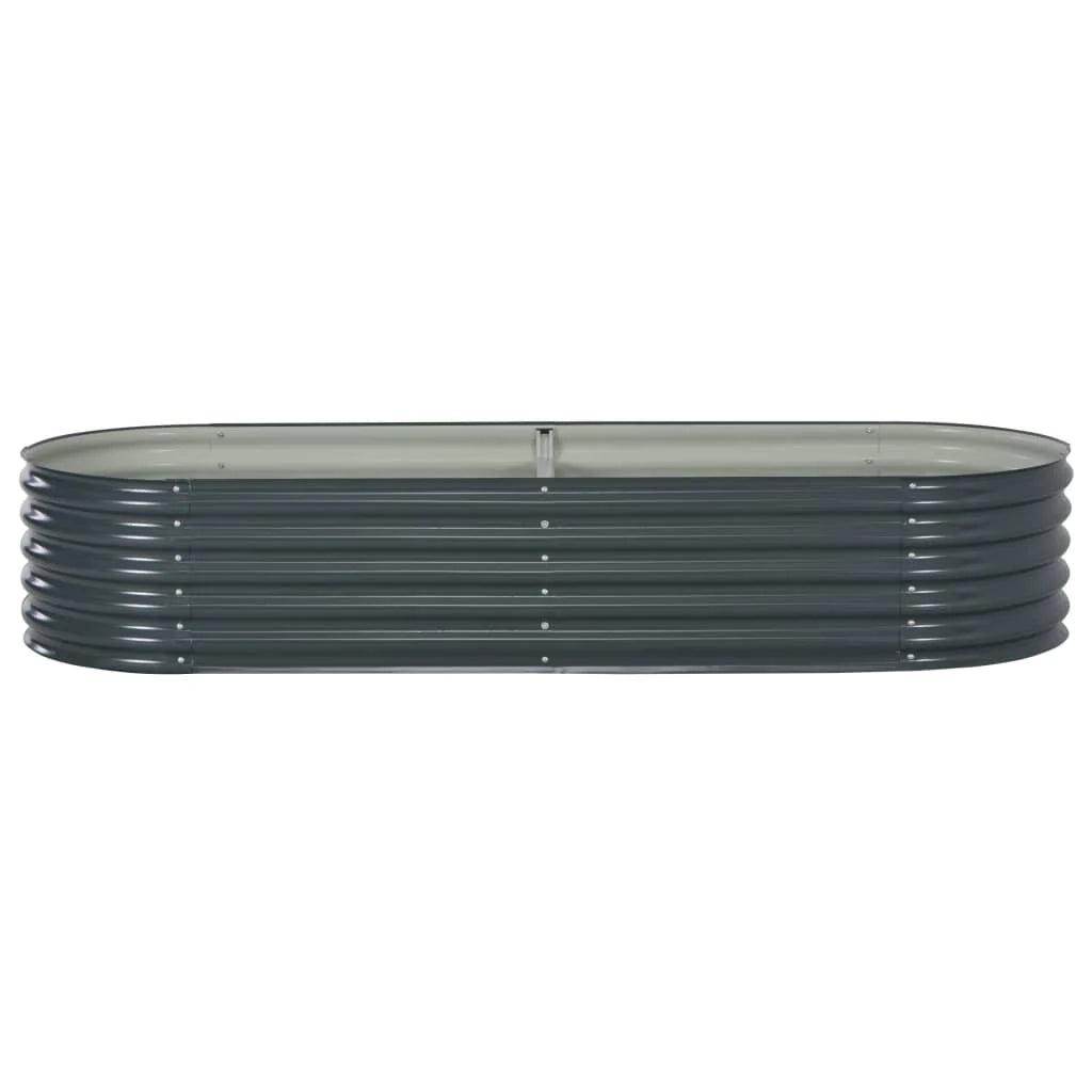 Fioriera rialzata per piante e fiori giardino 240 x 80 x 44 cm acciaio zincato grigio 02_0001021